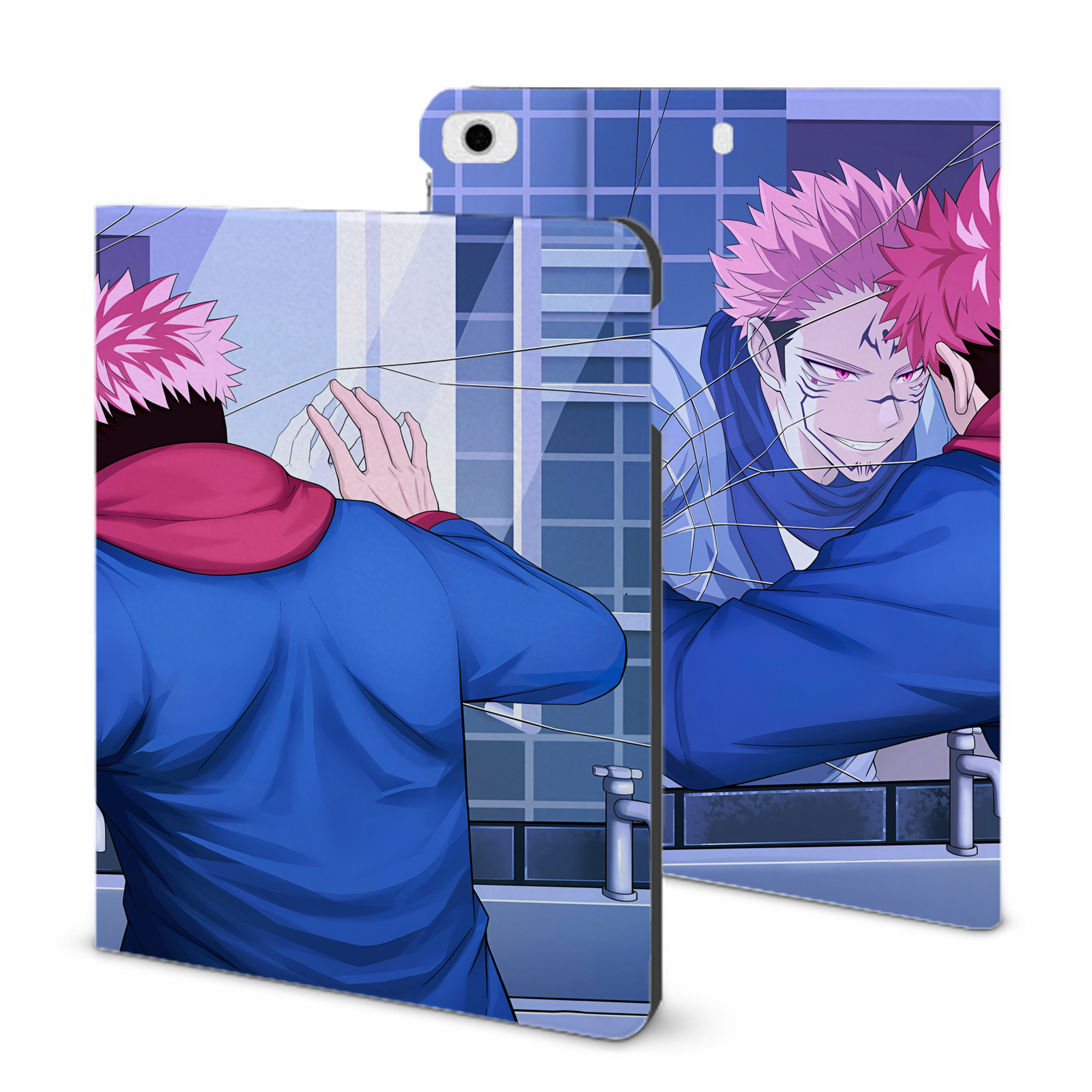 （画像用） 呪術廻戦 Jujutsu Kaisen IPad ケース ブック型 PUレザー TPU 耐衝撃 軽量 薄型 ペン収納なし 全面保護 IPad 各モデル対応